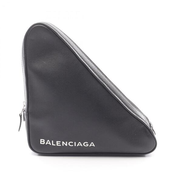 Balenciaga Triangle Clutch Bag Leather Women's